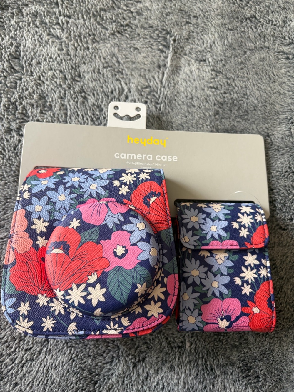 heyday Navy Floral Instant Camera Case with Pink & Red Flowers
